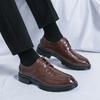 Large Size Crocodile Pattern Men's Low-top Lace-up Leather Shoes Four Seasons New Business Dress Groom Wedding Shoes