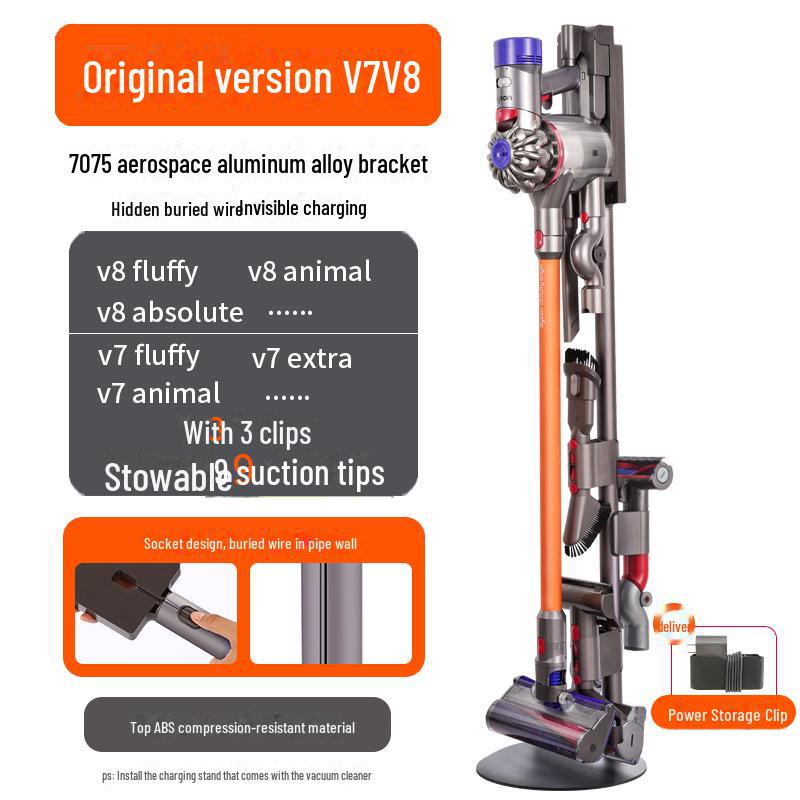Dyson Vacuum Cleaner Storage Rack: Punch-Free Bracket for V7, V8, V10, V11, V12, 15G, G5 Models