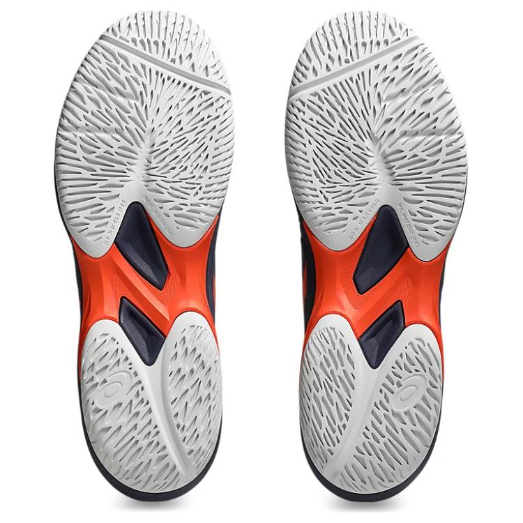 Asics Game FF Comfortable Shock Absorption Durable Breathable Low Top Tennis Shoes Men sneaker Indigo New-Star-Orange 1041A489-500