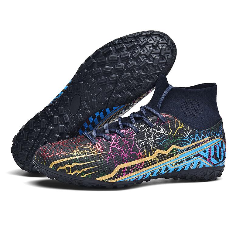 Scarpe da calcio da uomo Scarpe da calcio alte con punte lunghe alla caviglia AG/TF Scarpe da calcio per bambini con tacchetti per erba da esterno Scarpe da calcio sportive da allenamento