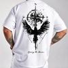 Tricou Bărbați Compas Phoenix Bumbac Retro Vintage Streetwear Grunge Tricou Imprimeu Grafic Boho Chic Top Casual de Vară