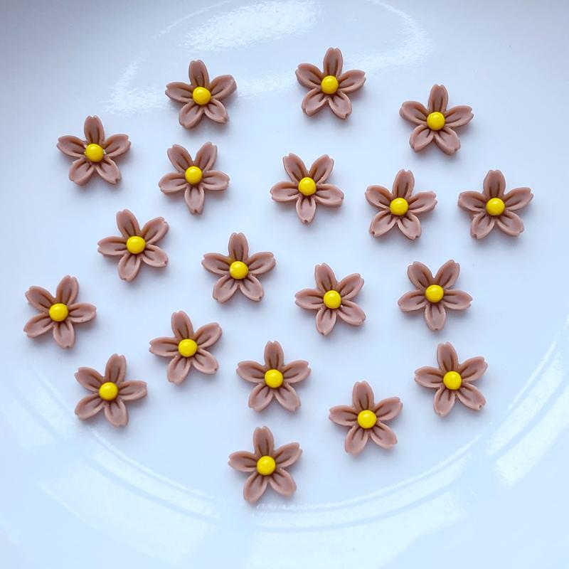 100 Pz 8mm Resina 3D Colorato Mini Fiore Gemme Flatback Figurine Scrapbook Wedding Applique Nail Art Decor Artigianato