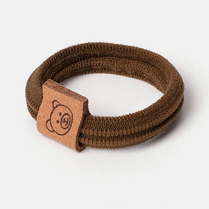 Jiaoxuefei Bear Head Hair Ties, Thick High-Elasticity Rubber Bands, 10 Pieces, Gray, Durable Hair Ties, Elastic Hair Bands for Wome