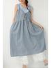 2026 Spring/Summer Mori Girl Lace-up Plaid Maxi Dress - Versatile Layered Camisole Skirt