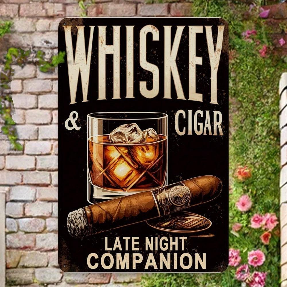 Vintage Whiskey Metal Tin Sign Pub Bar Wall Decor Man Cave