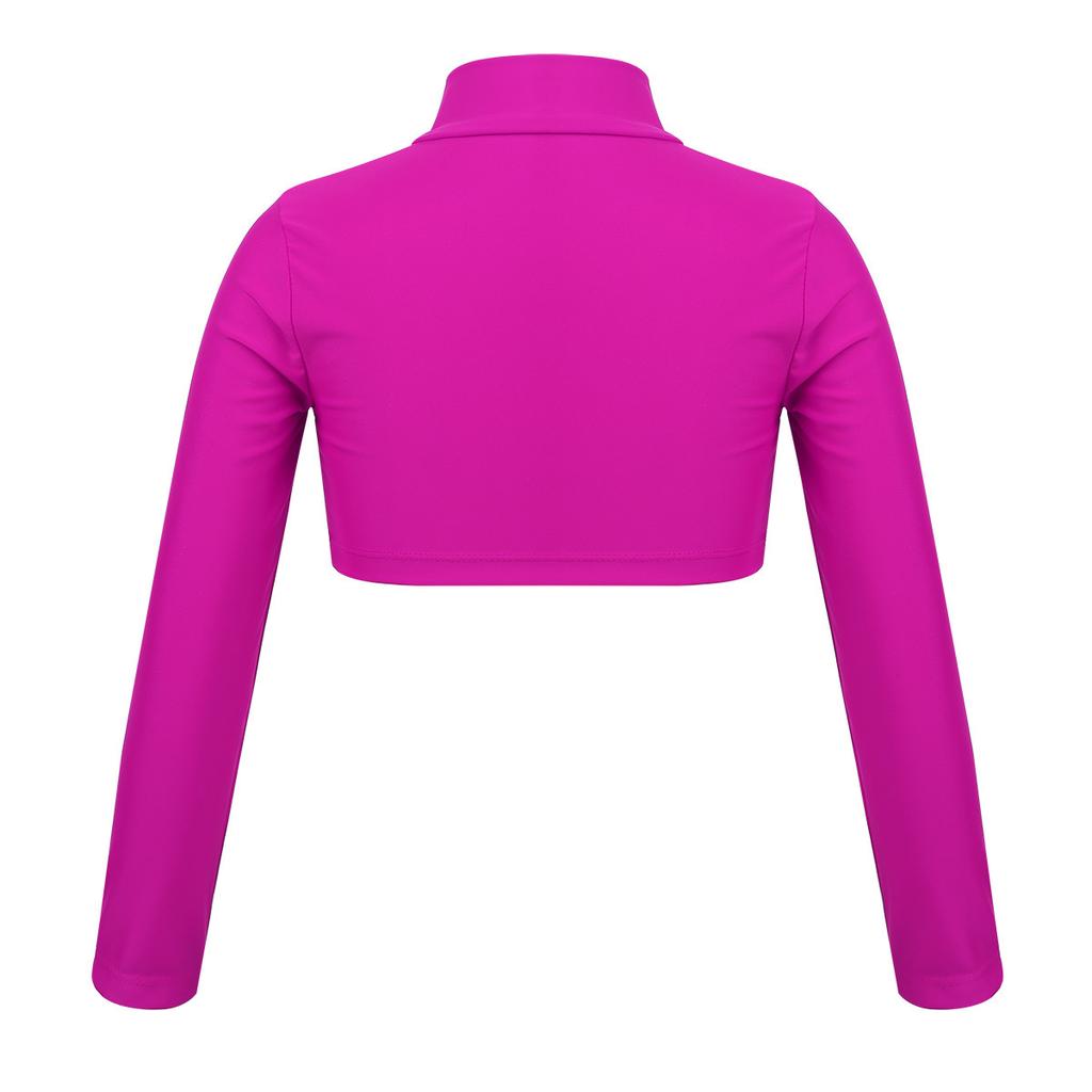 Kinder Mädchen Classic Hip Hop Jazz Dance Crop Top Ballett Tanz Performance Kostüm Langarm Sport T-Shirts