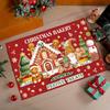 Christmas Gingerbread House Carpet Santa Snowman Rug "MERRY CHRISTMAS" Mat Illustration Mat for Home Decoration Entryway Floor