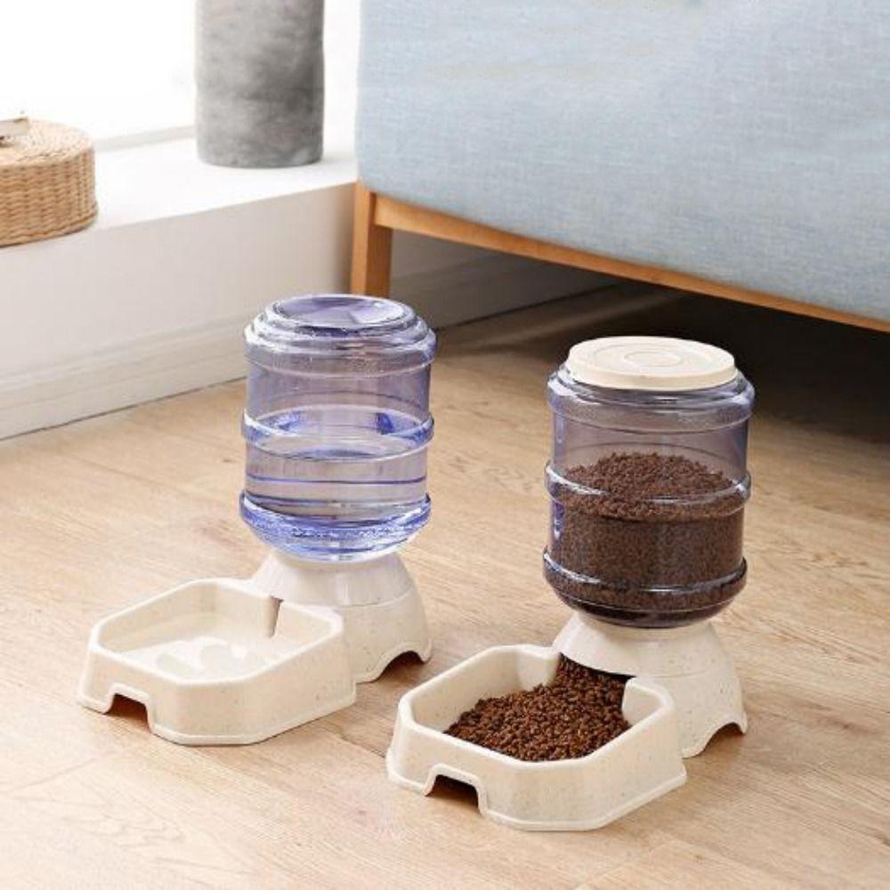 High Capacity Dog Automatic Feeders Plastic 21*32.5*31cm Feeding and Drinking Tool 5 Colors Pet Feeding Bowl Pet Supplies