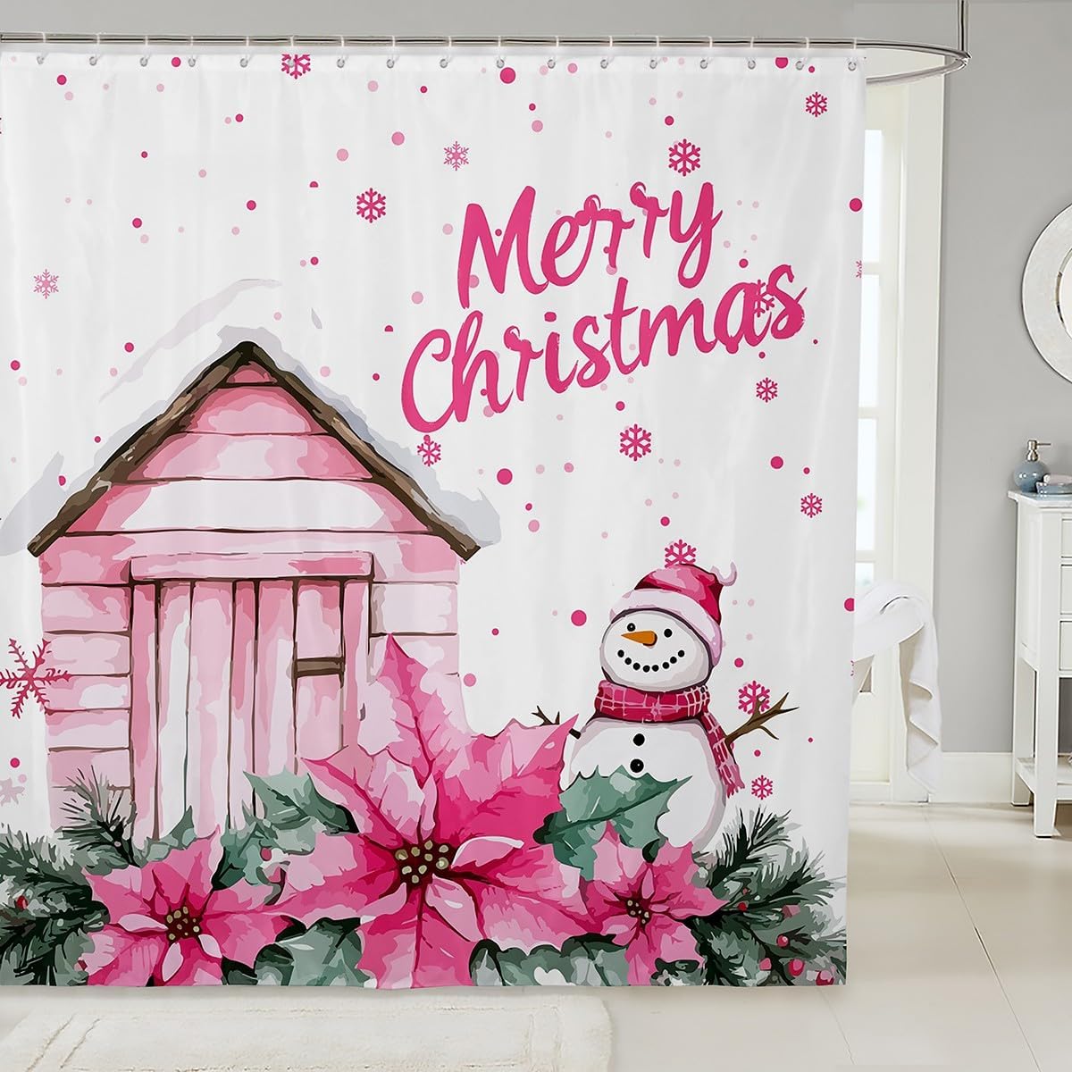 

Cute Squirrel Shower Curtain Farmhouse Winter Jungle Rustic Style Bathroom Curtains for Kids Teens Adults Wild Animal Pine Cones 90x180CM