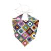 Vintage Women Flower Hairband Knit Triangle Kerchief Elastic Hairbands Camping Travel Taking Photo Hair Accessories  Color