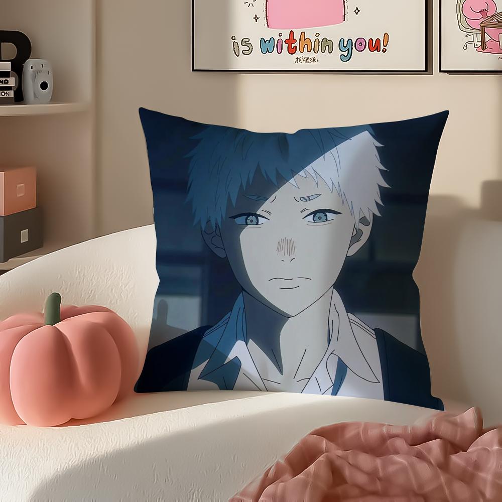 Anime The Summer Hikaru Died Cushion Cover Pillowcase Short Plush Invisible zipper Room Sofa Cushion Cover
