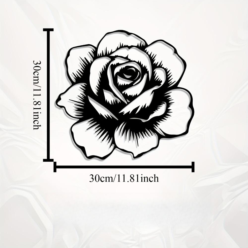 

1pc Rose Metal Wall Art, Romantic Rose Sculpture Mural, Valentine Gift, Wedding Decor, Rustproof Wall Decor for Bedroom, Garden Fence 12in
