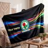Blackburn Rovers FC Personalized Fleece Blanket With Football Logo, Custom Name Text Soft Warm Home Throw Blanket