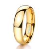 Classic Tungsten Ring, Wide Sphere, 2/4/6/8mm, Gold Straight Edge Tungsten Steel Wedding Ring for Women and Men