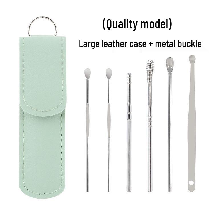 Tragbares Ohrenschmalz-Entferner-Set 6-teilig: Ohrreiniger-Werkzeuge mit Spiralfeder