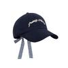 Cotton Bow Strap Baseball Cap UV Protection Plaid Bow Protection Hats  Outdoor Beach