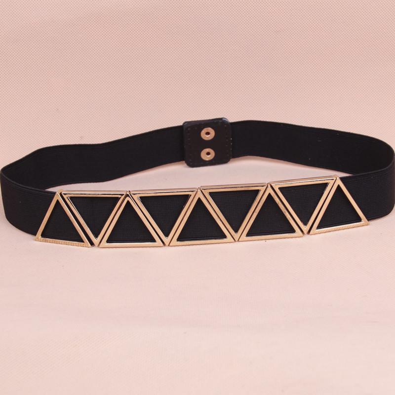 

Большой Бренд Простая Декоративная Юбка Геометрический Треугольник Металлический Пояс Поясная Печать Широкая Женская 60-80cm