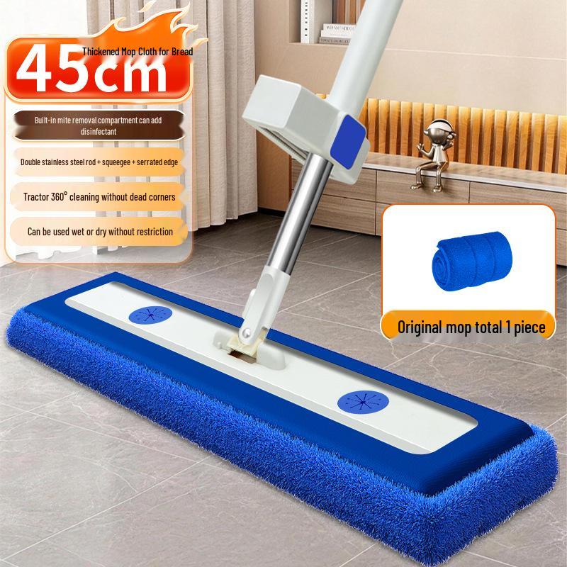 Dual-Use Rotating Flat Mop for Dry & Wet Cleaning – No-Wash Floor Mop for Tile