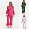 Ensemble de vêtements d'intérieur pour femme - Couleur unie en satin - Printemps 2026 - Confortable et décontracté
