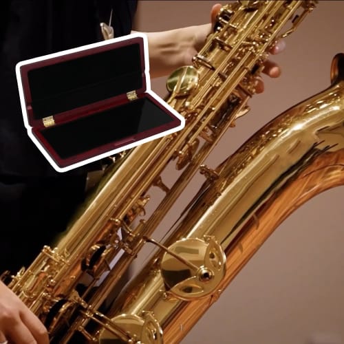 Yibuy Mahogany Wooden Reed Case for Clarinets, Easy Opening, Secure Closure, Holds 10 Clarinets