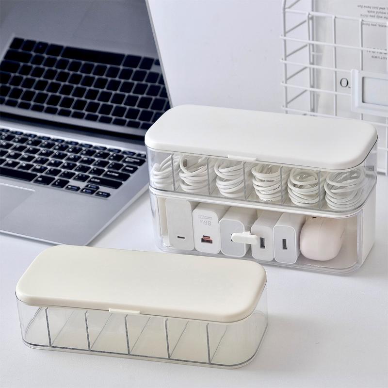 Schreibtisch-Kabelmanagement-Box Handy-Ladegerät-Kabel-Organizer Trennwand Kabelwickler Stromkabel-Aufbewahrungslösung
