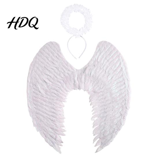 Weihnachtsengel Kostüm Flügel für Kinder Gefiederte Flügel Verkleidung Halloween Cosplay Zubehör Kostümparty Auftritt Dunkler Beschützer