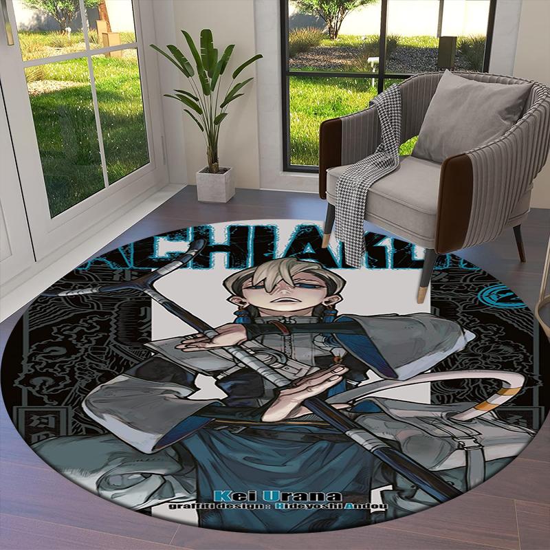 Gachiakuta Anime Round Area Rug,Carpet Rug for Living Room Bedroom Sofa Playroom Decor,Non-slip Floor Mat Q0014