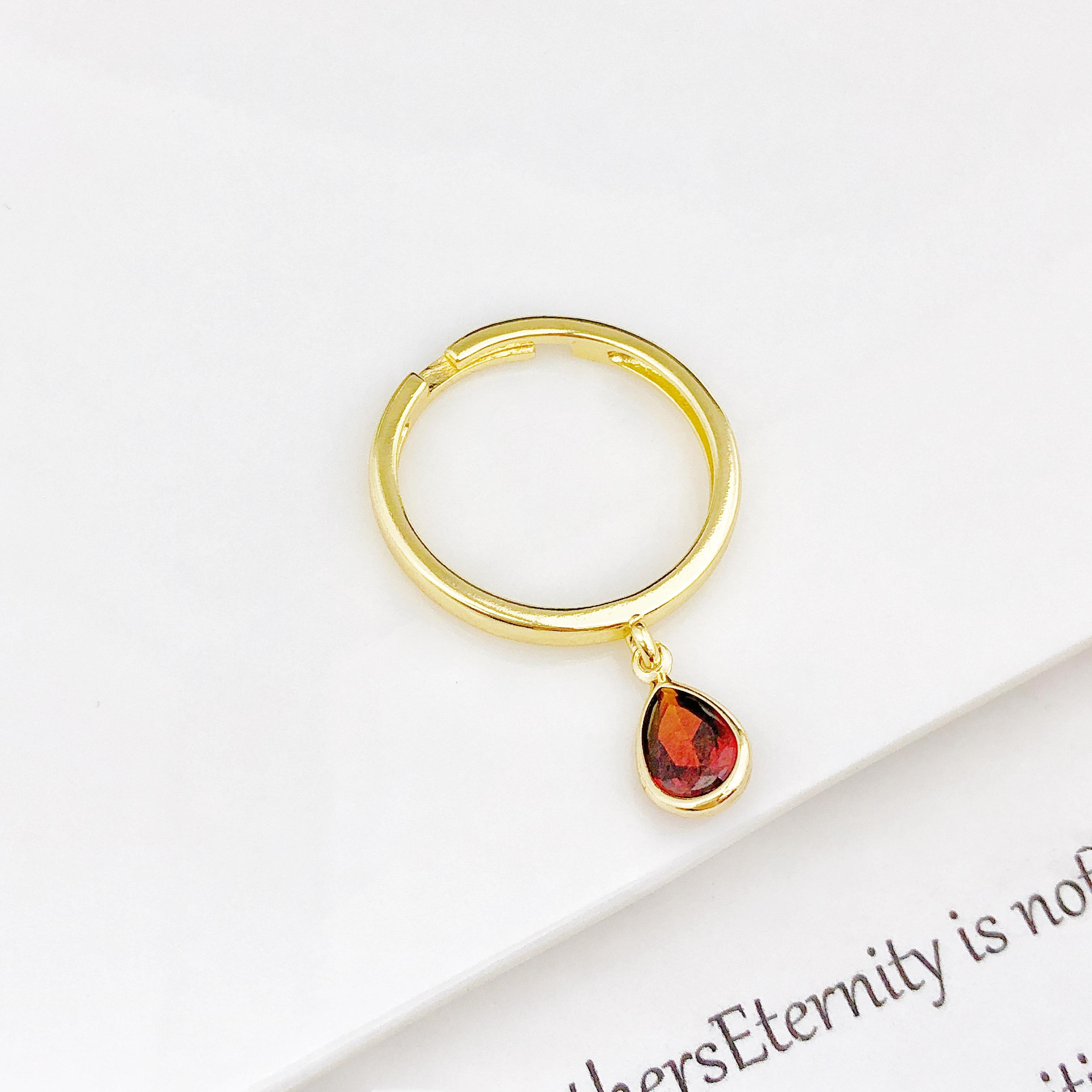 

Fashion Red Green White Black Crystal Open-Style Adjustable Ring Minimalist for Women Girls Party Luxury Zircon Birthday Gift resizable красный