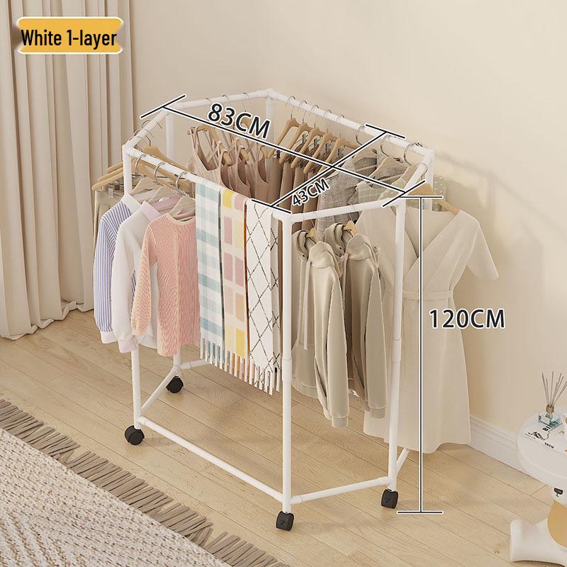 Drehbarer Bodenständer für Kleidung & Hüte mit beweglicher Wäschestange