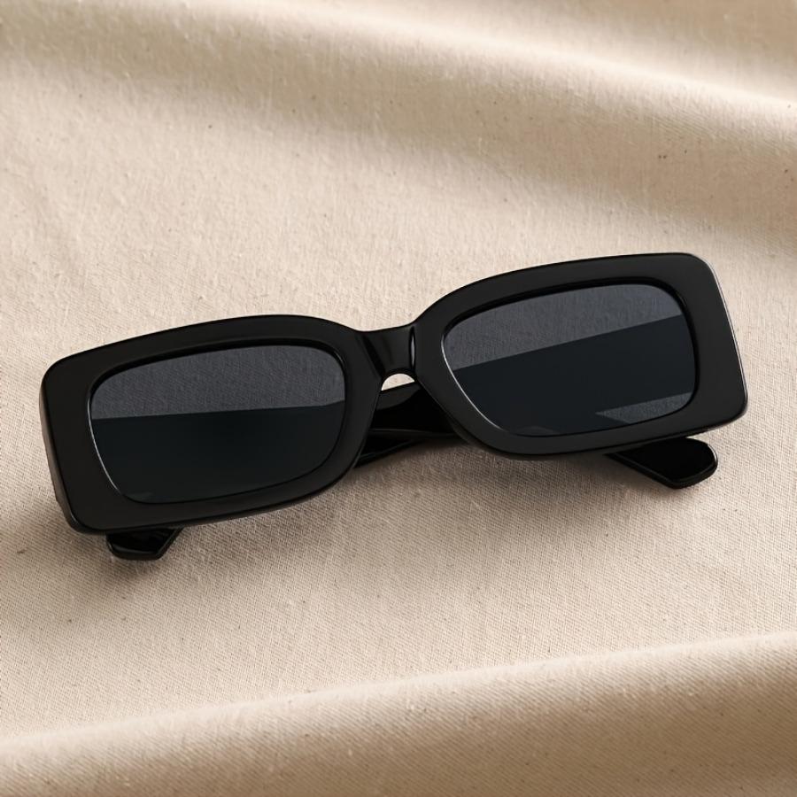 Women'S Rectangular Glasses – Minimalist Black PC Frame, Lightweight & Durable, Suitable for Daily & Formal Occasions, Modern Elegant Design