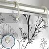 Minimalist Floral Shower Curtain Black Line Art Wildflower Pattern Modern Bathroom Decor Waterproof Printed Bath Curtain Home