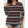 Women's casual long sleeve V-neck T-shirt