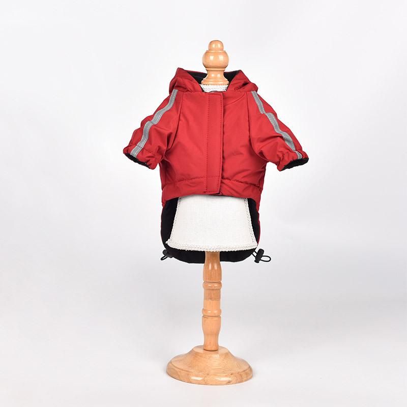 

Pet Dog Winter Waterproof Coat Puppy Warm Jacket The Dog Face Hoodie Світловідбиваючий одяг для маленьких середніх собак Cat Pet S червоний
