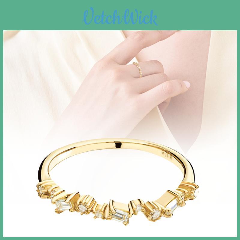 Eleganter 18k vergoldeter geometrischer Zirkonring für Damen, atemberaubender Verlobungsschmuck