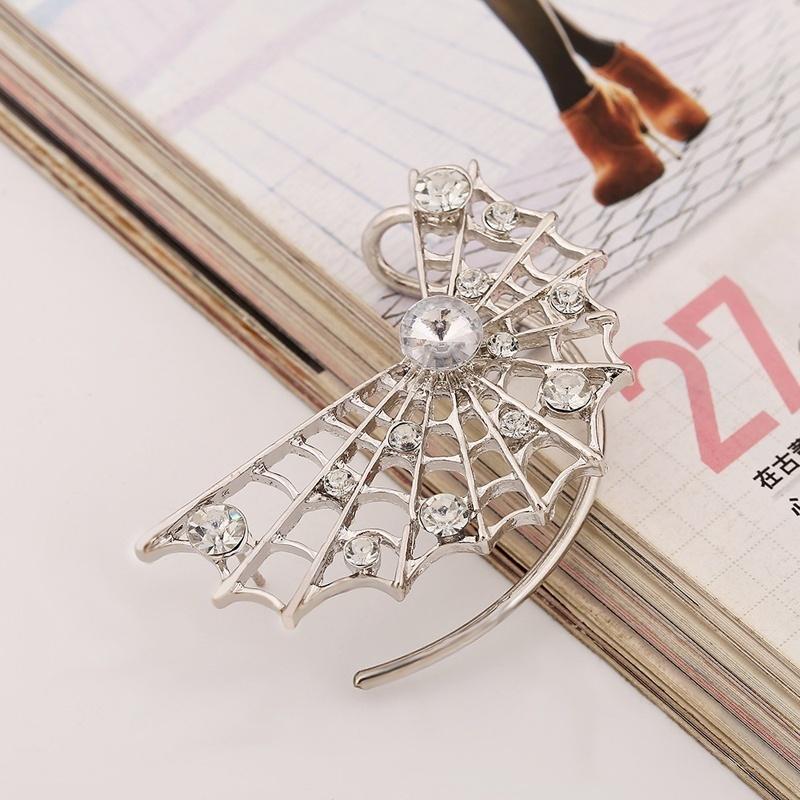 1Pcs Crystal Spider Web Earring  Stud Wrap Cuff Net Punk Pierced Earring