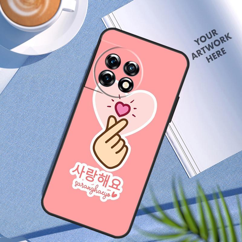 Cute Korean Saranghae I love you Case For OnePlus Nord 5 CE 4 3 2 Lite N20 N30 OnePlus 15 13 12 11 9 10 Pro 12R 13T 13R Cover