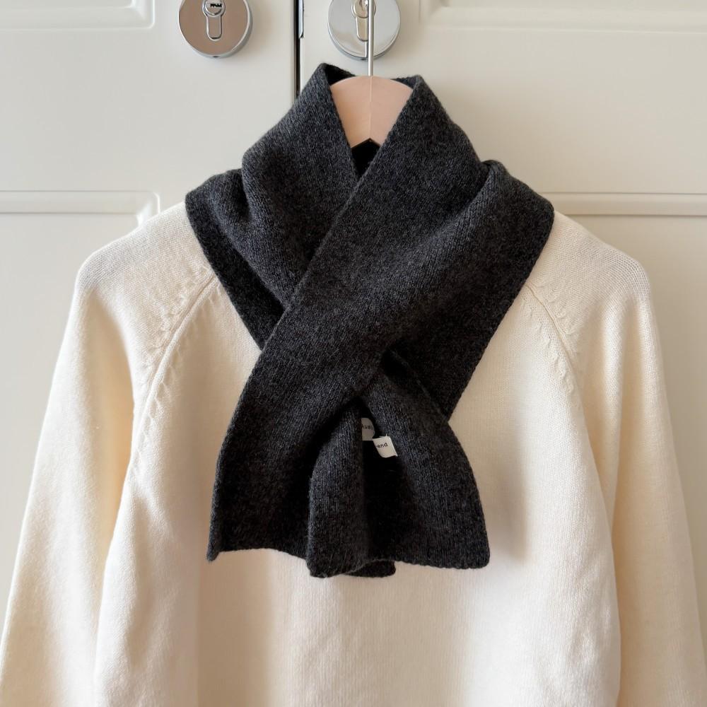 Homemade Australian 111% All-wool Cross-scarf Small Scarf Women's Autumn and Winter Atmosphere Neck Protection Lazy Scarf