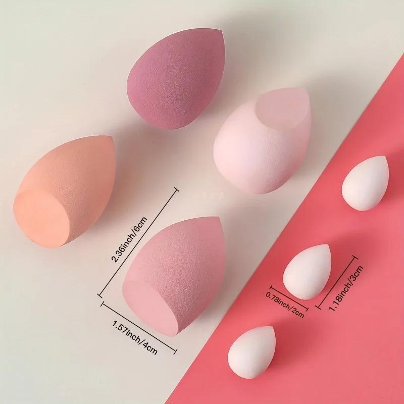 7One Bottle of 4 Large Makeup Eggs + 3 Mini Makeup Egg Bottle Set Beauty Egg Drift Bottle Powder Puff Set