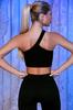 Bo+Tee Striped Asymmetrical Top Black L 0A9E2_C* T3A
