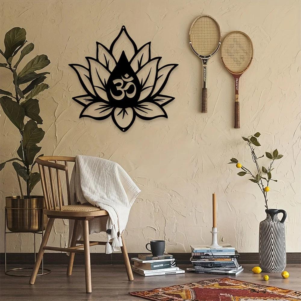 1pc Lotus Flower Metal Wall Decor Elegant Metal Art Ideal for Living Room Scene Decoration Stylish Lotus Flower Decor