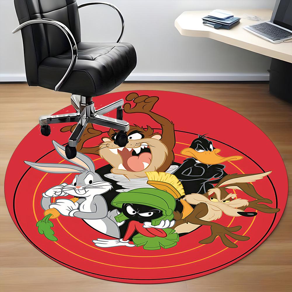 1pc Looney Tunes Office Round Area Rug, Bedroom Living Room Home Decor, Room Deco, Offic A1016109