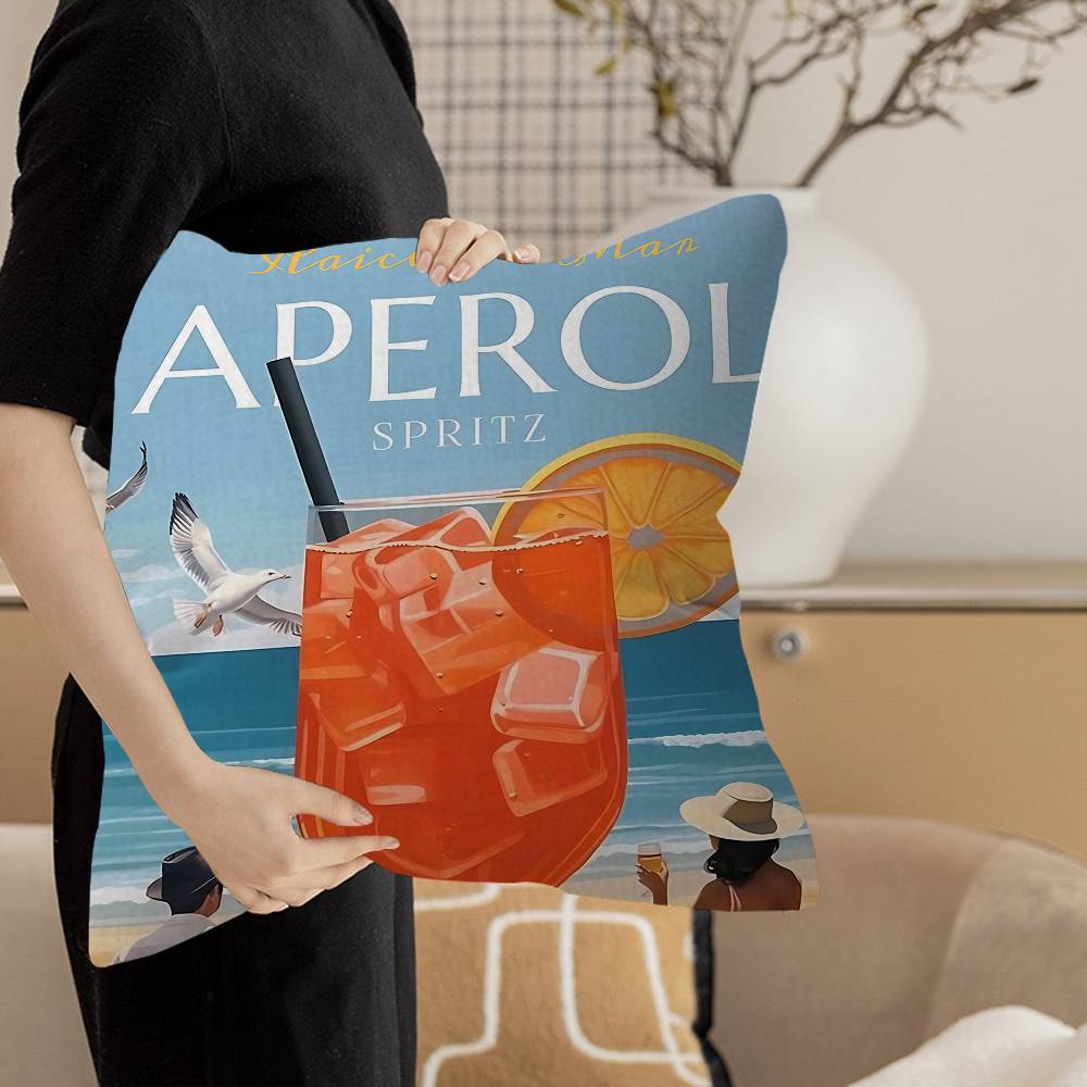 Kissenbezug mit Mojito-Motiv, Aperol-S-Spritz-Motiv, bedruckter Kissenbezug für Sofa