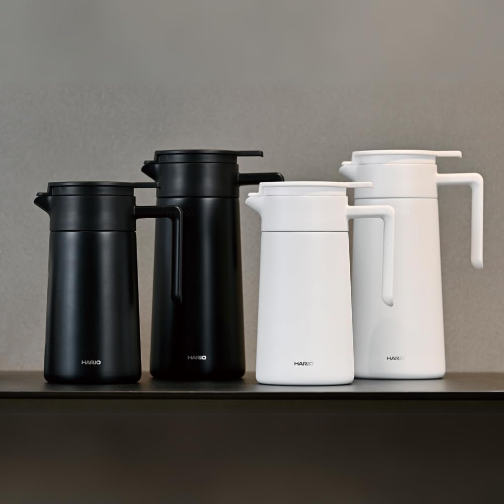 HARIO Ceramic Coated Double-Walled Vacuum Insulated Coffee Pot, 800ml Capacity, Black CHP-800-B