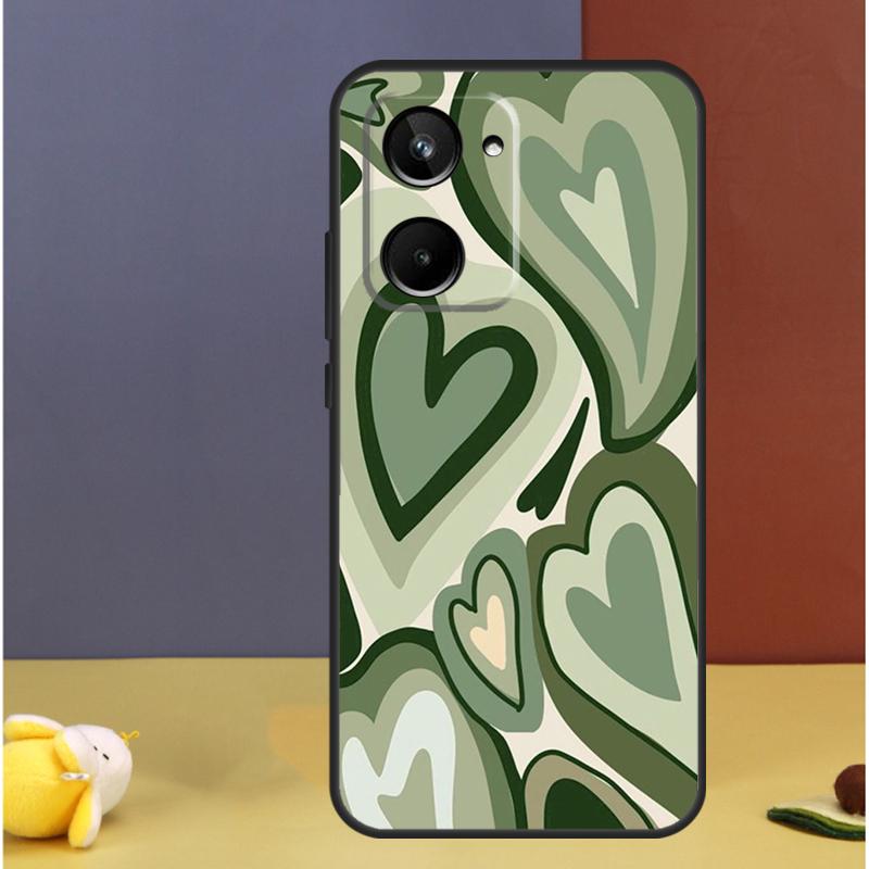 Brown Purple Hearts Swirl Pattern For Realme 15 10 11 12 13 14 Pro Plus C65 C67 C63 C61 C55 C51 C53 C35 C75 GT6 GT7 Pro Case