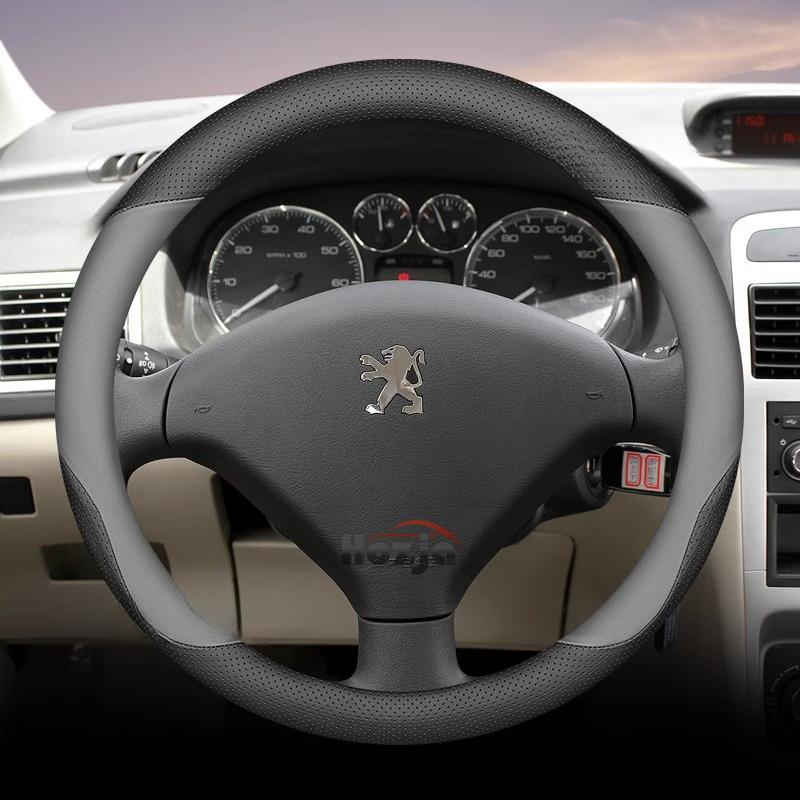 35cm 38cm Leather Car Steering Wheel Cover for Peugeot 5008 408 308 Rifter e-Expert Expert e-Traveller Landtrek Accessories