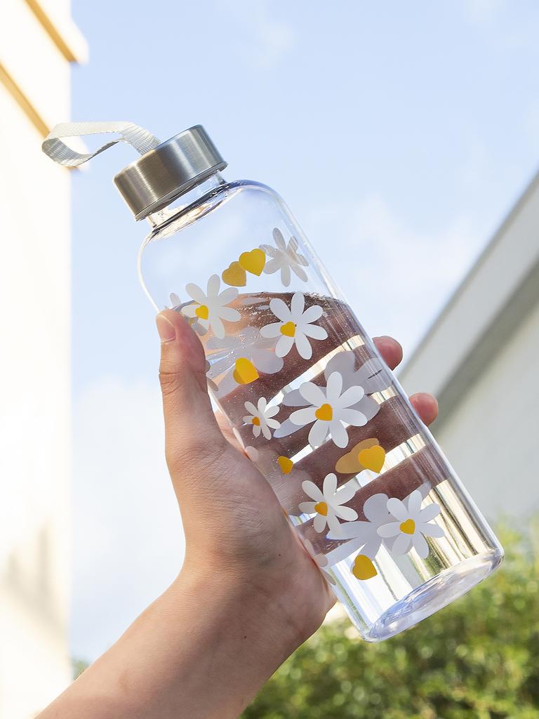 550ml Bowknot Plastic Water Bottle Little Daisy Gym Sport Water Bottle Leakproof Water Cup for Gym Travel Outdoor Activiti