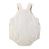 MIKIHOUSE 43-1501-794 Microfur Baby Romper M White Logo Print Warm Winter Bodysuit 80-90cm Boys Girls Kids Clothing Snap Closure Adjustable Straps