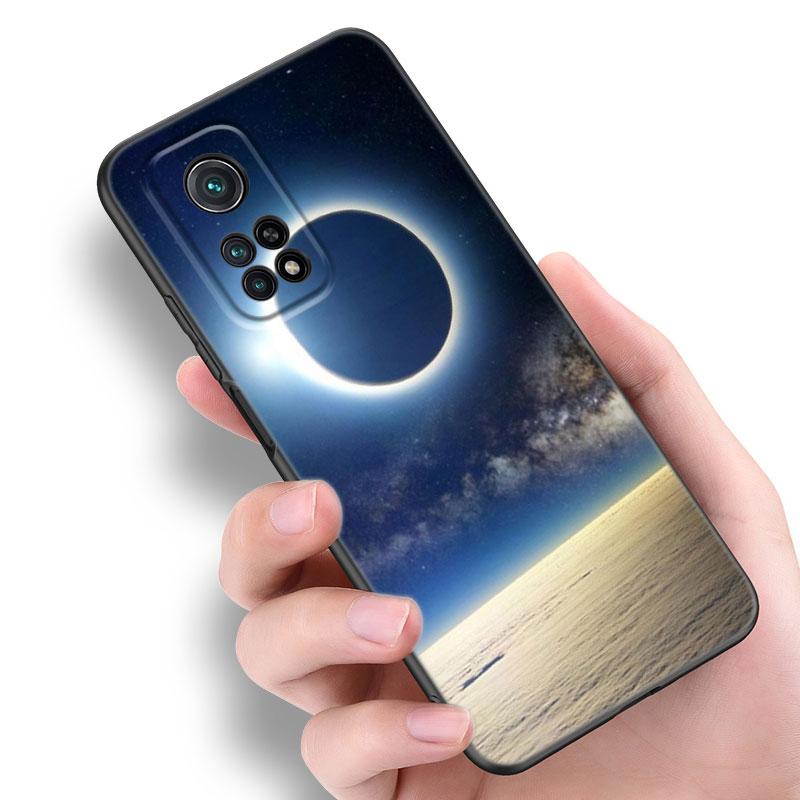 Moon Stars Space Astronaut Black Phone Case For Xiaomi Mi 9 SE 8 10T 11 12 13 Lite 9T 11T 12S 12T 13T 14 Pro 5G NE 11i 12X