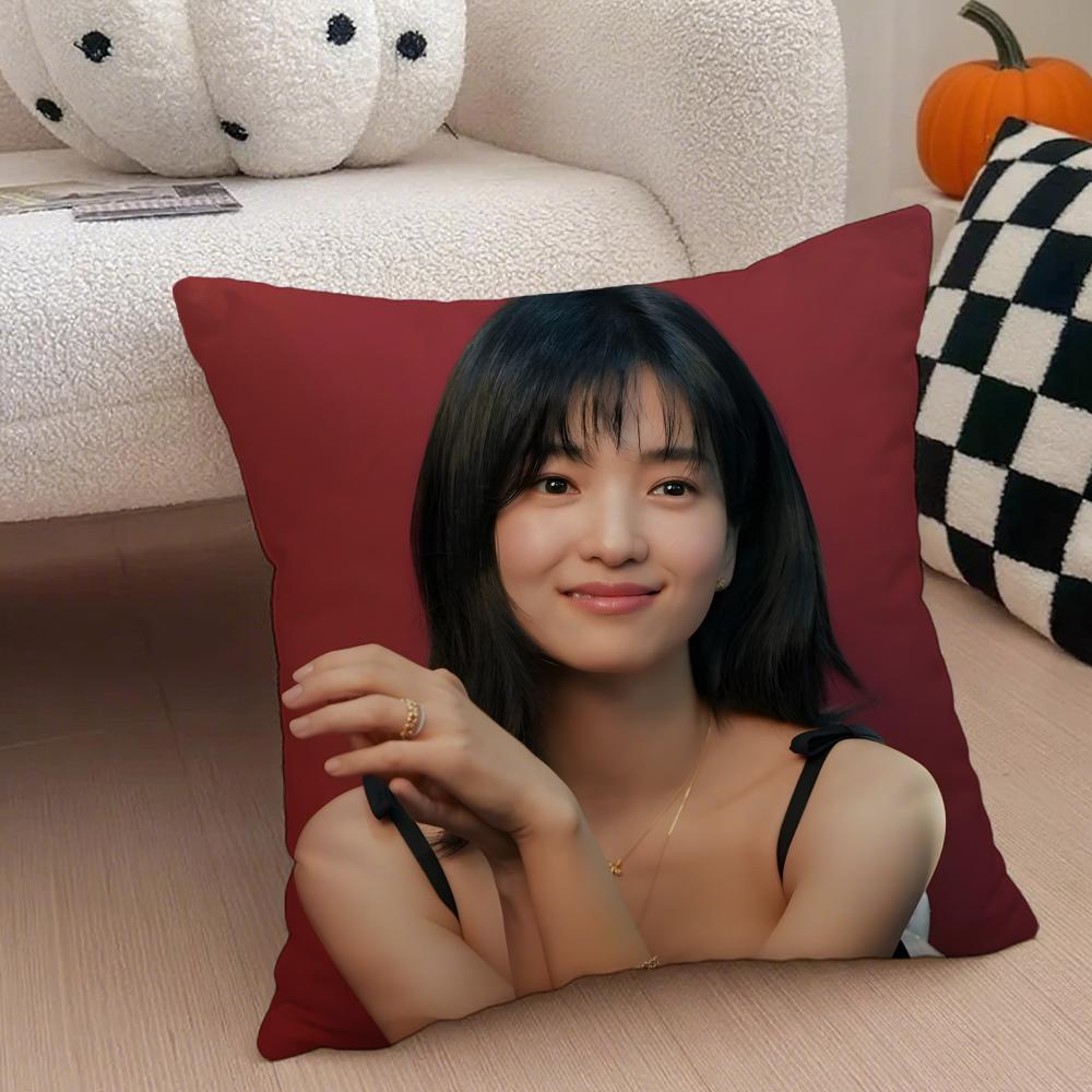 Talented Korean Beautiful Actress KKim Taeri Cushion Cover Throw Pillow Cover Hidden Button Durable Polyester Chair Cushion