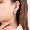 CARLIDANA Fashion Vintage French Style Unique Design Gold Plated Stainless Steel White Pearl Earrings for Women Stud Earrings